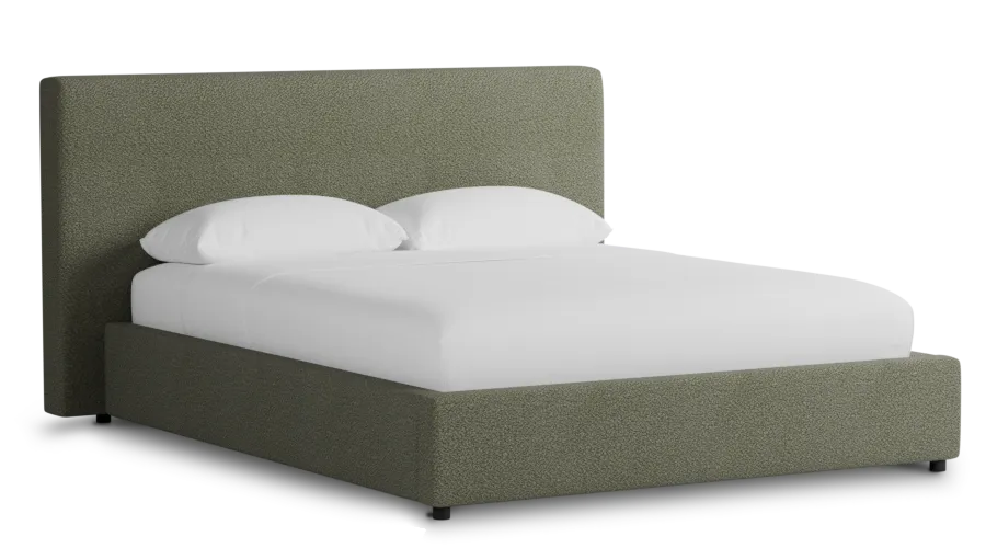 Grayton Sutton Green 44" Upholstered Platform Bed