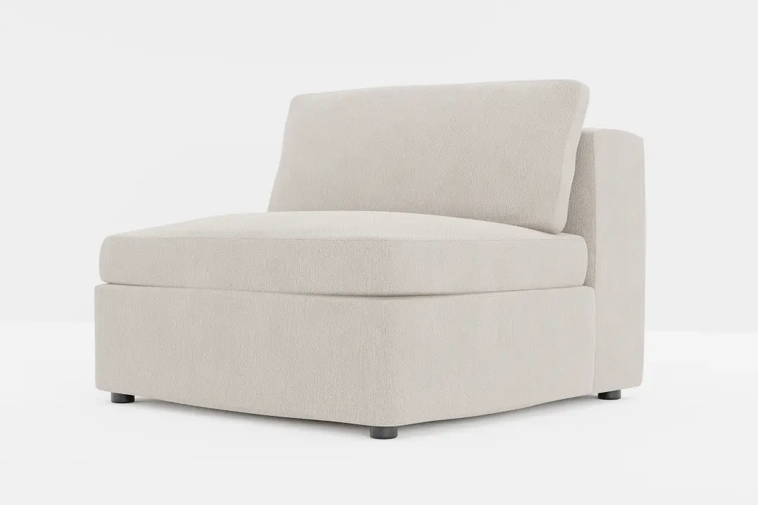 Destin Revenue Beige Fabric Armless Chair Destin Revenue Beige Fabric Armless Chair