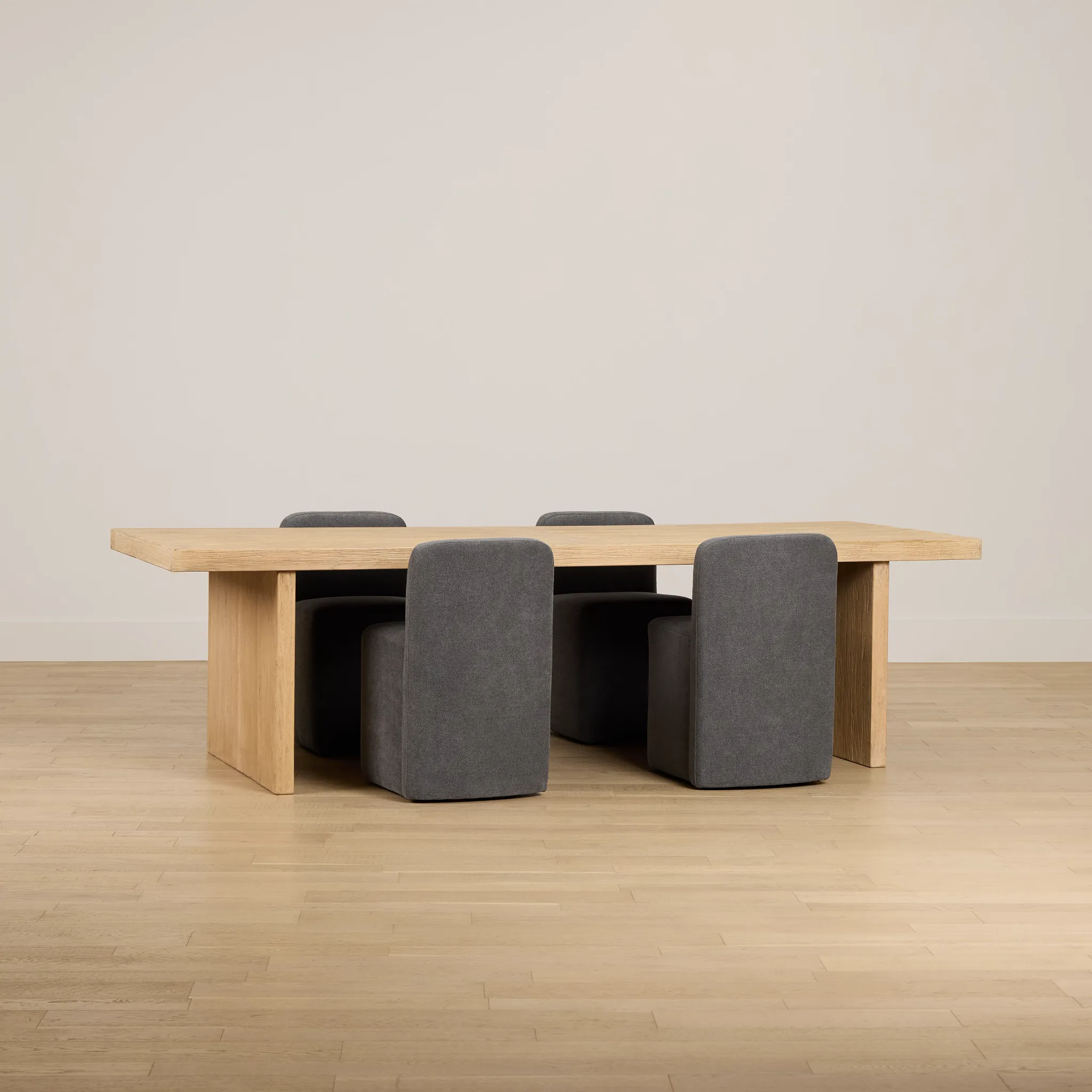 Salida Light Tone Rect Table & 4 Dark Gray Upholstered Chairs