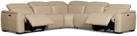 Brodie Taupe Lthr/vinyl Small Dual Power Reclining Two-arm Sectional