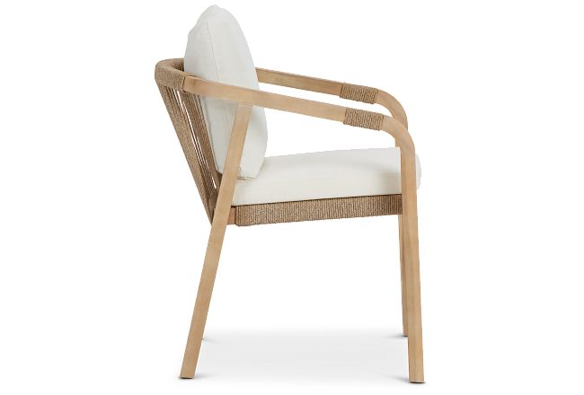 Lucia White Cushioned Arm Chair