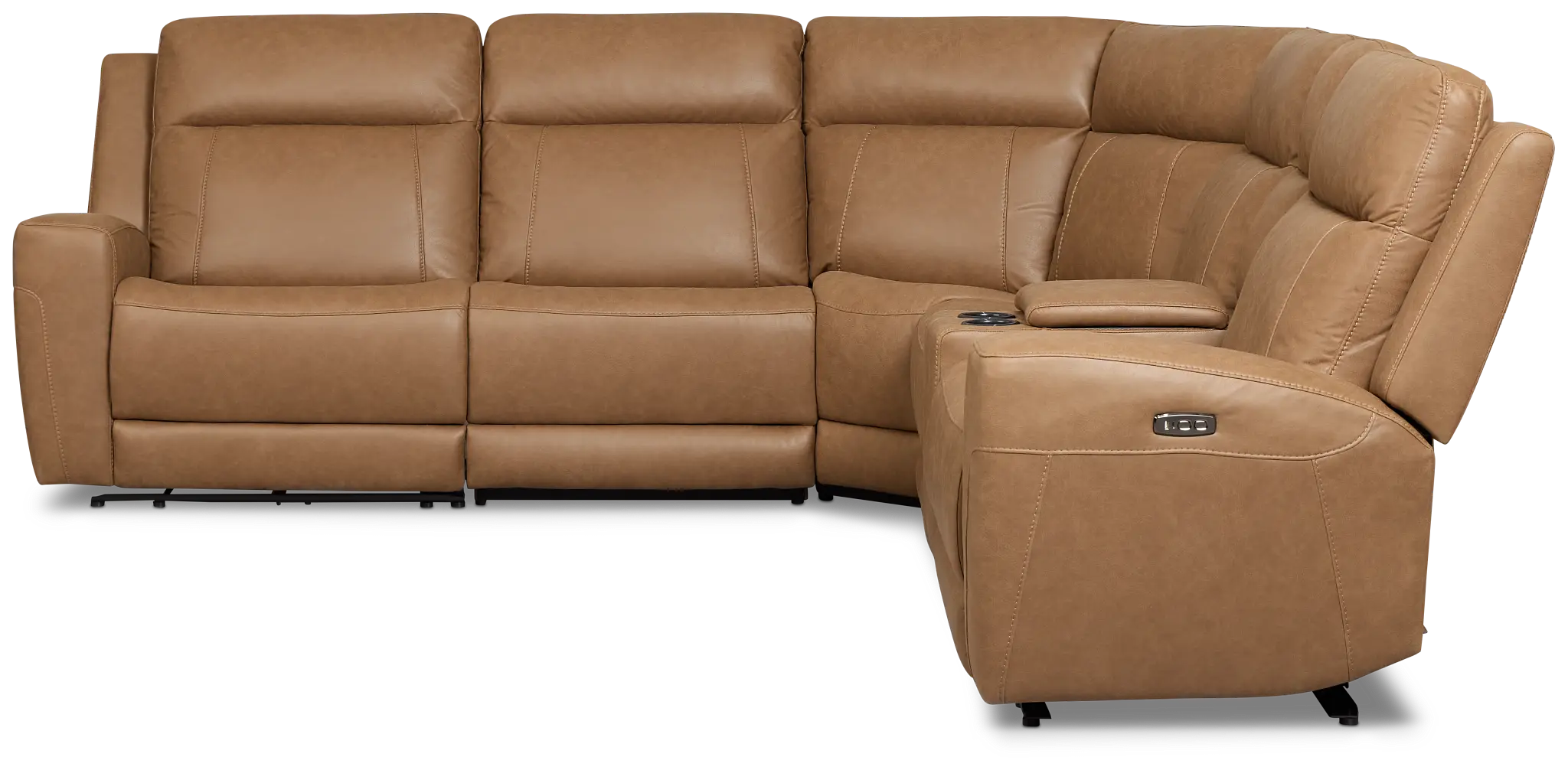 Colton Brown Micro Medium Dual Power 2-arm Reclining Sectional Colton Brown Micro Medium Dual Power 2-arm Reclining Sectional