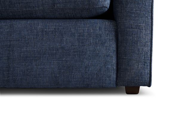 Davis Dark Blue Micro Left Bumper Sectional