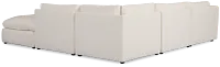 Serena White Fabric 5-piece Left Facing Bumper Sectional