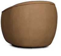 Kellan Light Brown Leather Swivel Chair