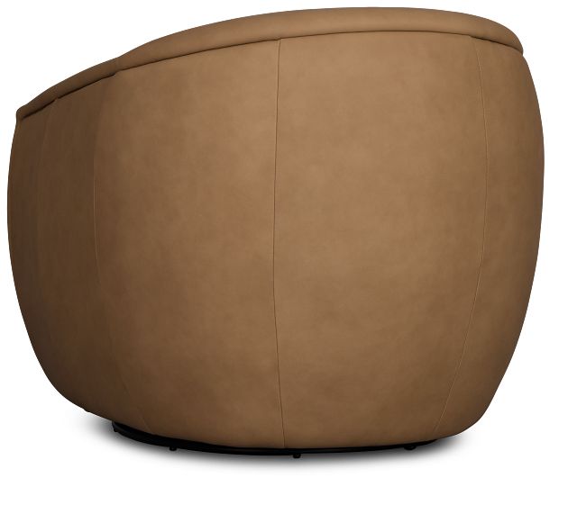 Kellan Light Brown Leather Swivel Chair