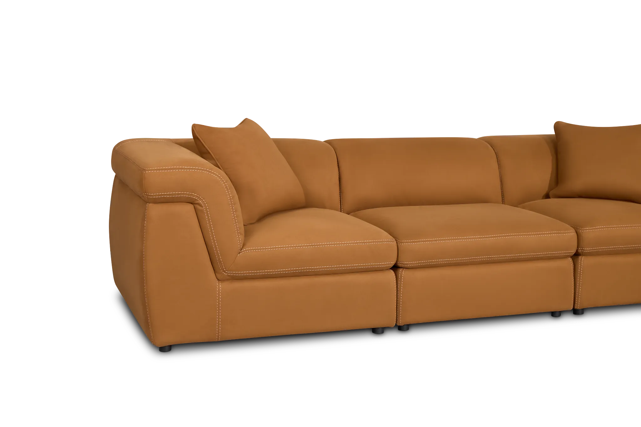 Aria Medium Brown Micro Immersive 3-piece Modular Sofa