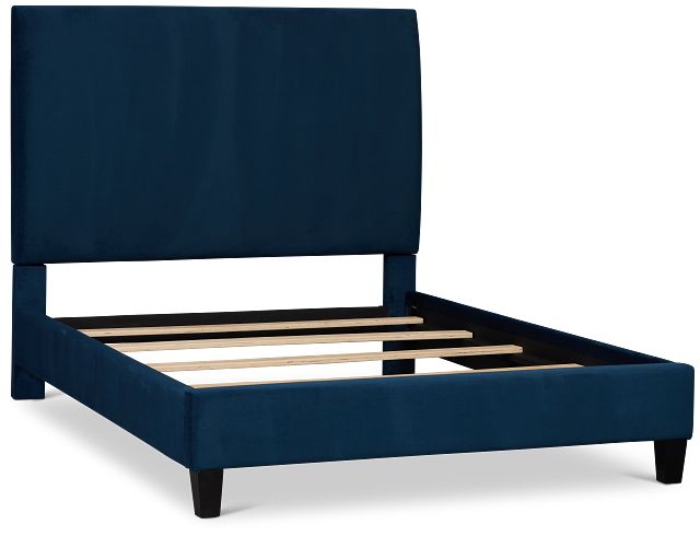 Lucy Dark Blue Uph Platform Bed