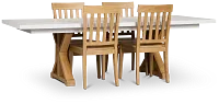 Nantucket Two-tone Pine Table & 4 Wood Chairs