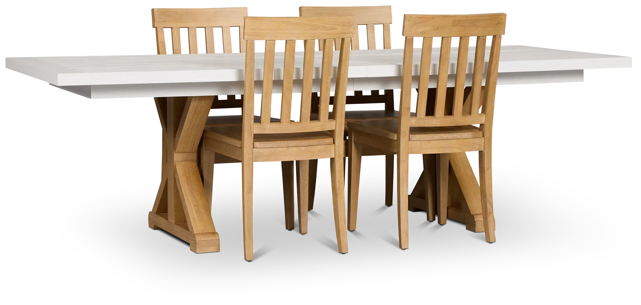 Nantucket Two-tone Pine Table & 4 Wood Chairs Nantucket Two-tone Pine Table & 4 Wood Chairs