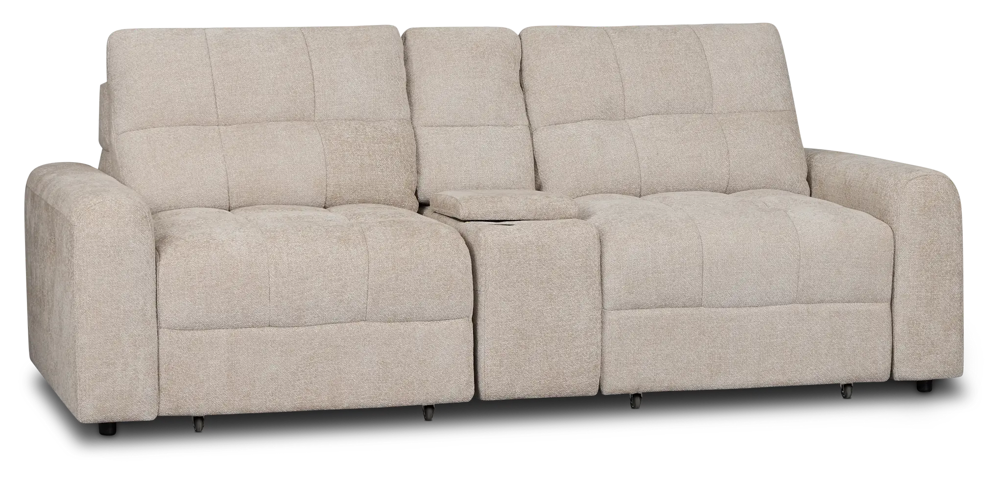 Hendrix Light Taupe Fabric Power Extension Chaise Console Loveseat Hendrix Light Taupe Fabric Power Extension Chaise Console Loveseat
