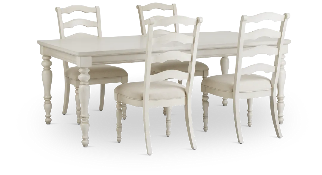Savannah Ivory Rect Table & 4 Chairs
