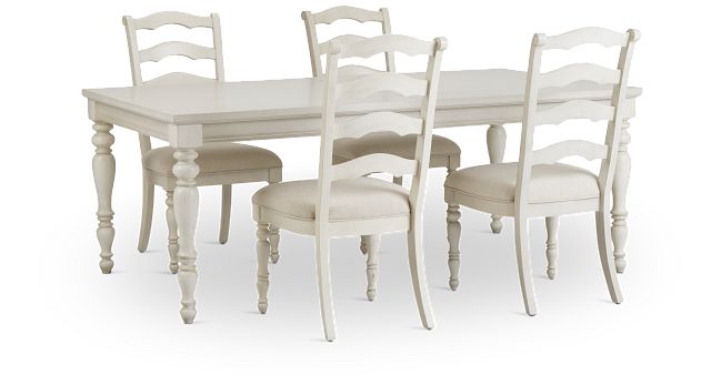 Savannah Ivory Rect Table & 4 Chairs