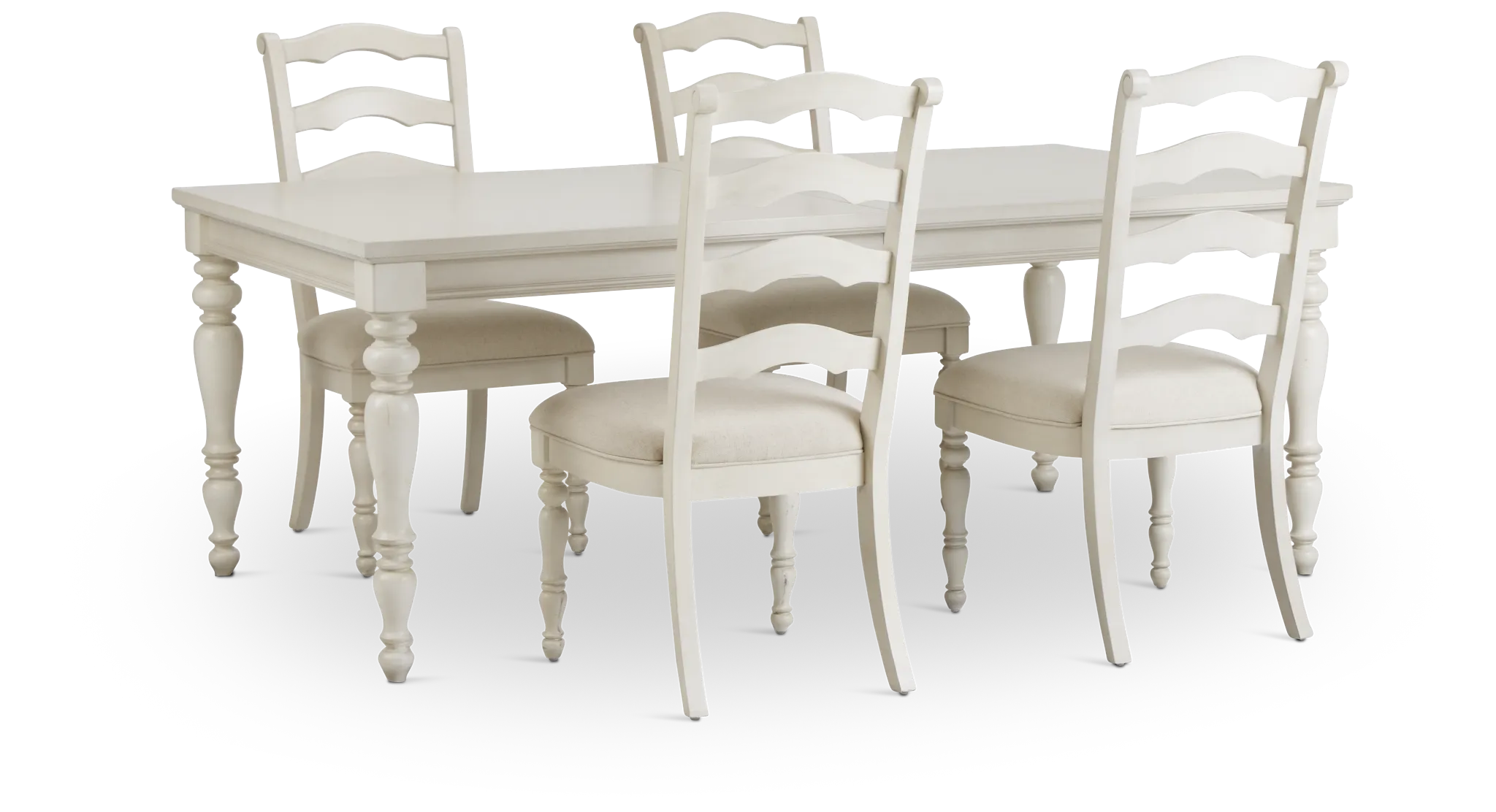 Savannah Ivory Rect Table & 4 Chairs