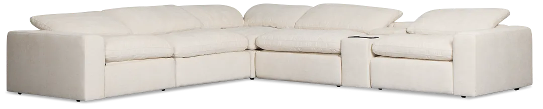 Drift Light Beige Fabric Medium Triple Power 2-arm Sectional