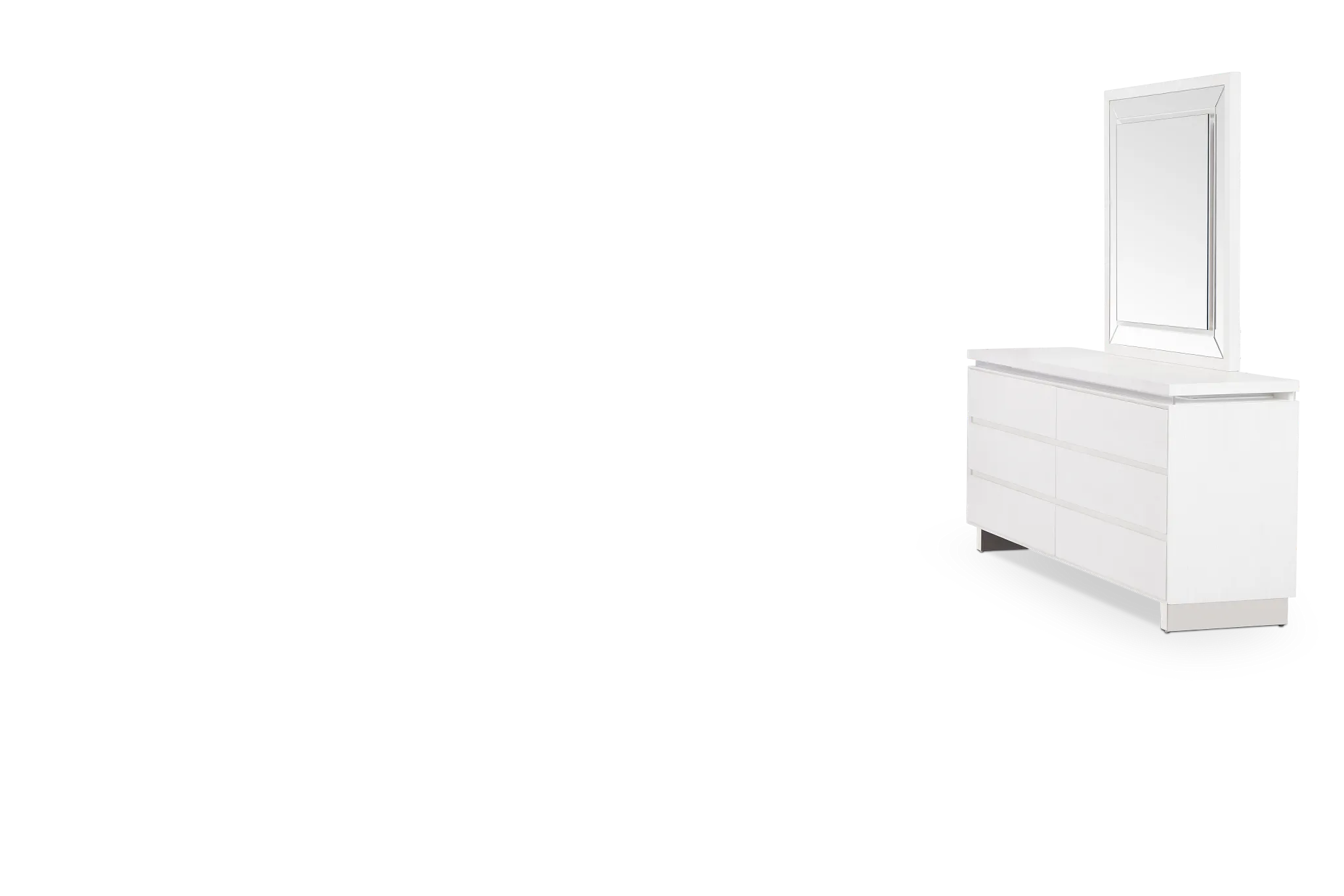 Bal Harbour White Dresser & Mirror