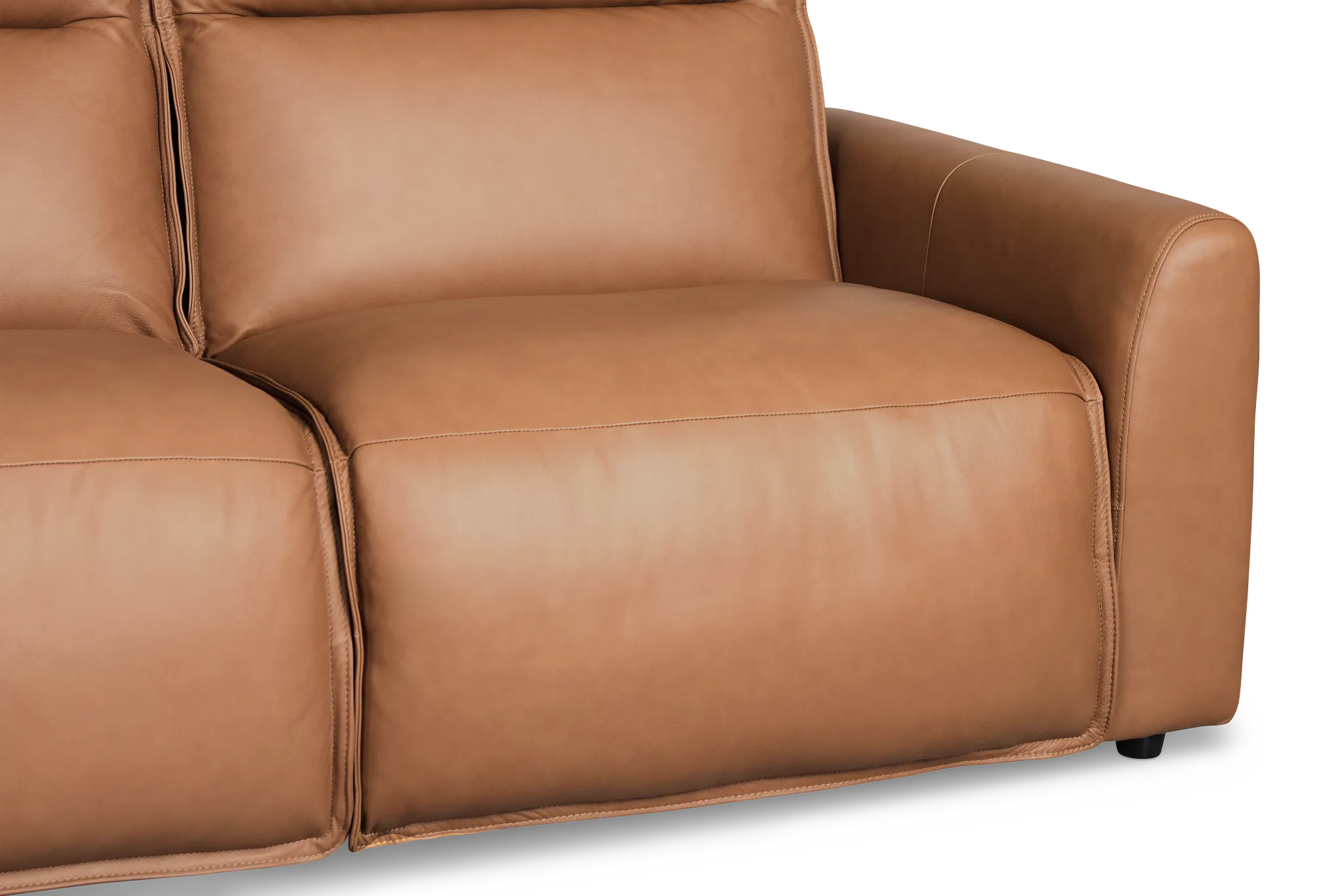 Edison Medium Brown Leather/Vinyl 2-piece Modular Power Reclining Sofa