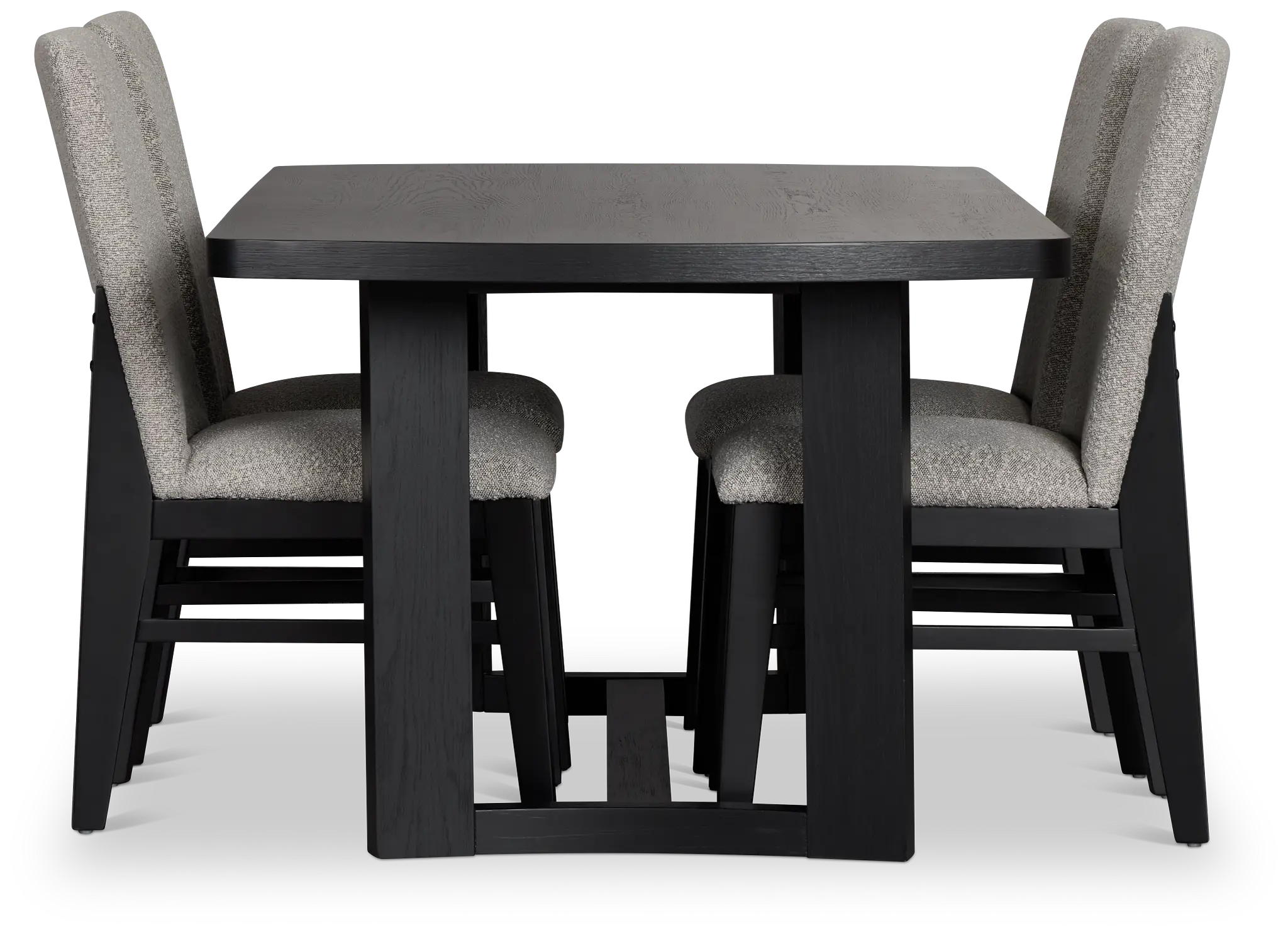 Modesto Black Rectangular Table & 4 Upholstered Chairs Modesto Black Rectangular Table & 4 Upholstered Chairs