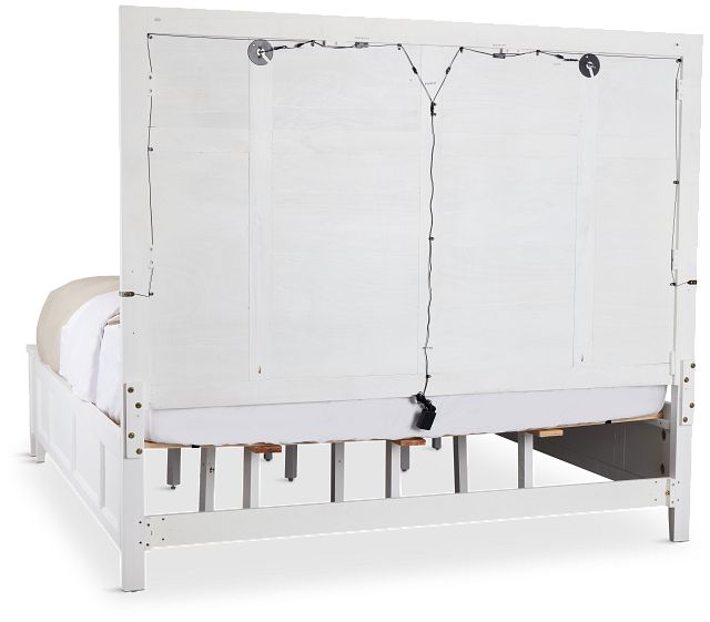 Heron Cove White Panel Bed With Lights And Bench