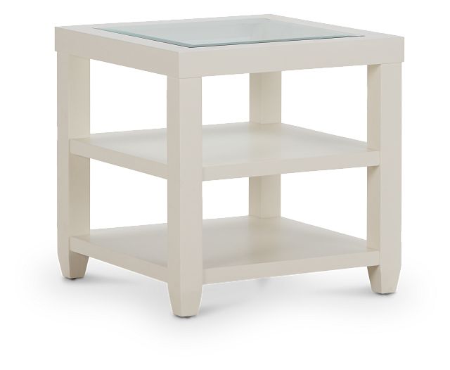 Hurley White Square End Table