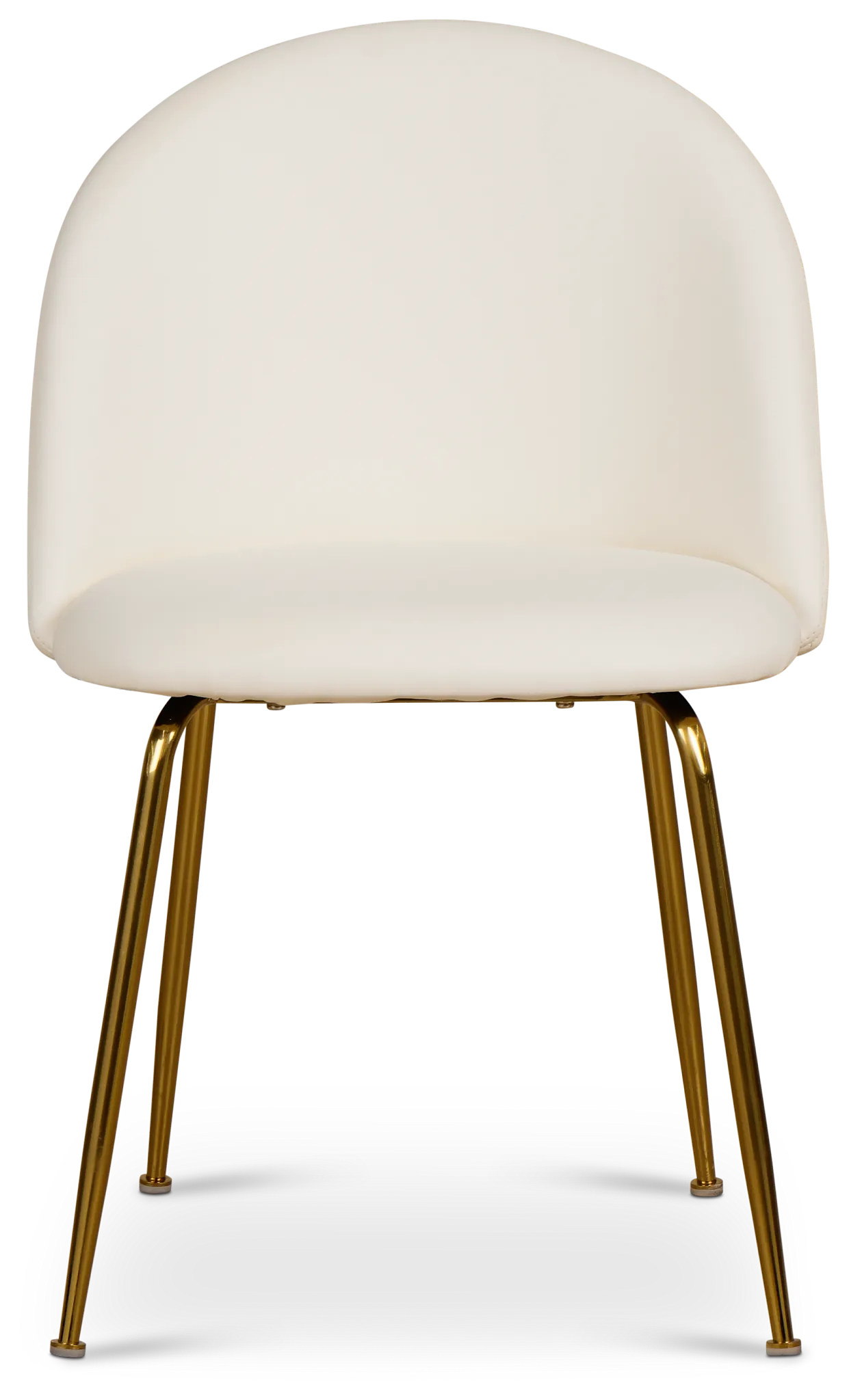 Capri White Micro Upholstered Side Chair W/ Gold Legs
