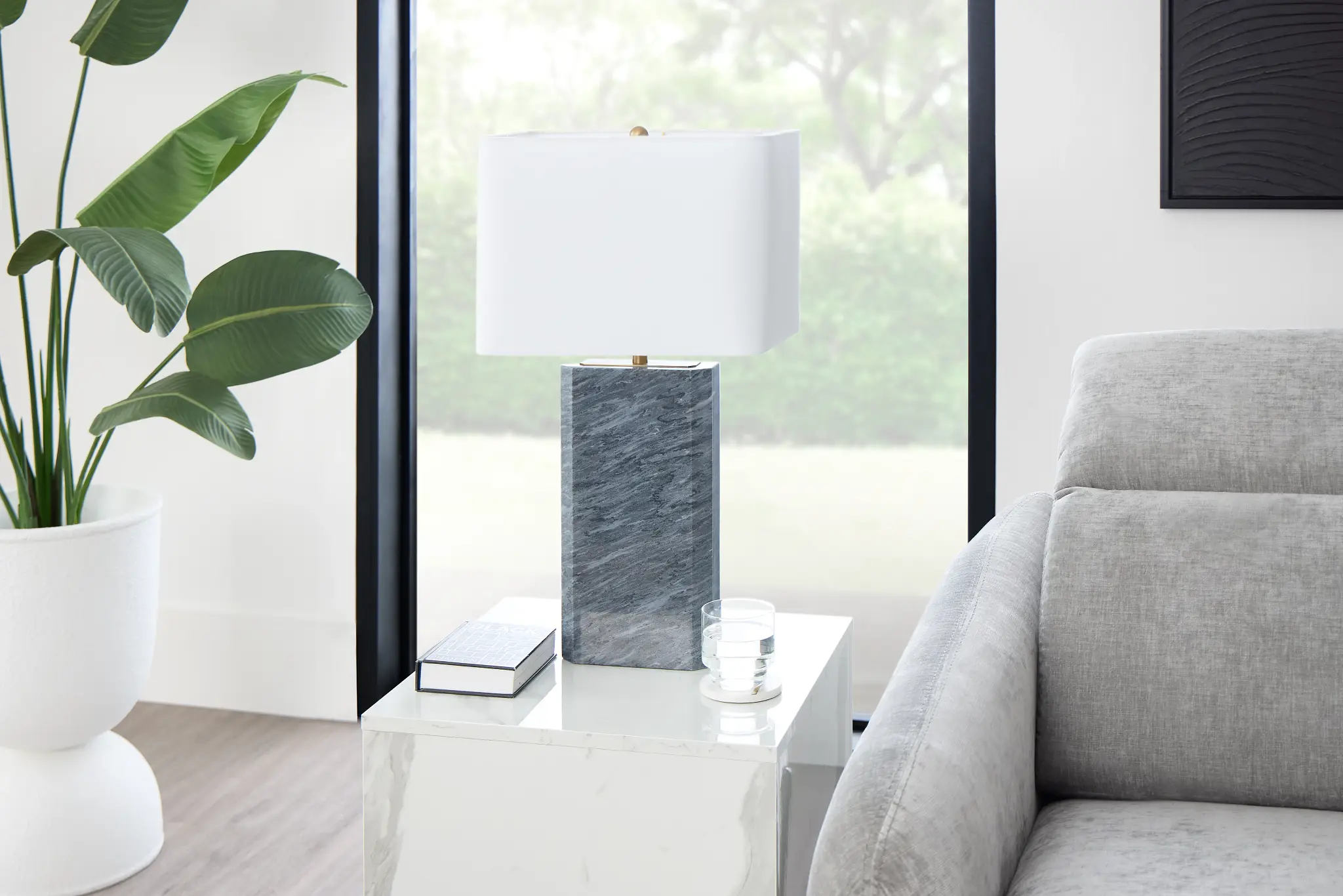 Meko Gray Marble Table Lamp Meko Gray Marble Table Lamp
