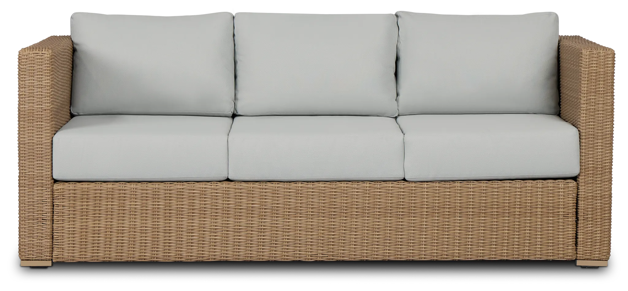 Montecito Light Tone Sofa With Light Blue Cushions