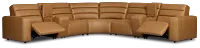 Sawyer Light Brown Micro Large Dual Power Reclining Two-arm Sectional