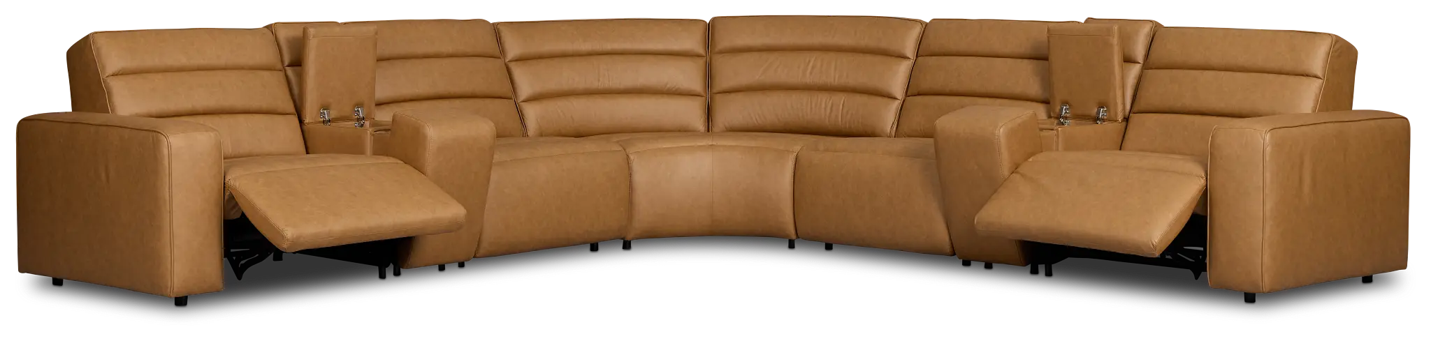 Sawyer Light Brown Micro Large Dual Power Reclining Two-arm Sectional Sawyer Light Brown Micro Large Dual Power Reclining Two-arm Sectional