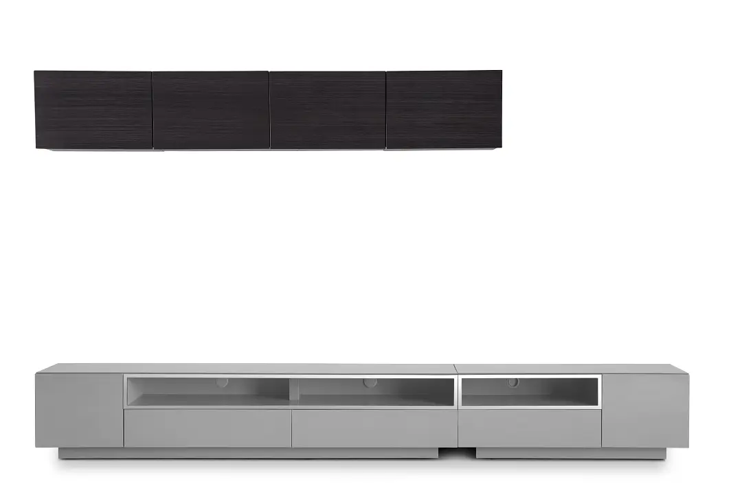 Vancouver 134" Gray Dark Tone 6-piece Left Modular Entertainment Wall Vancouver 134" Gray Dark Tone 6-piece Left Modular Entertainment Wall