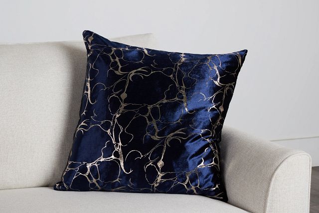 Logan Navy 22" Square Accent Pillow