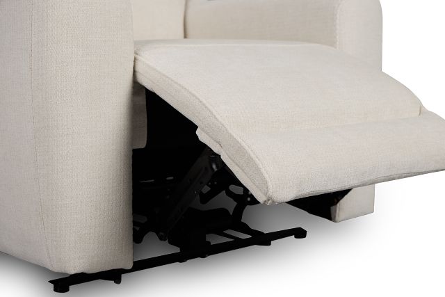 Dean White Fabric Power Recliner