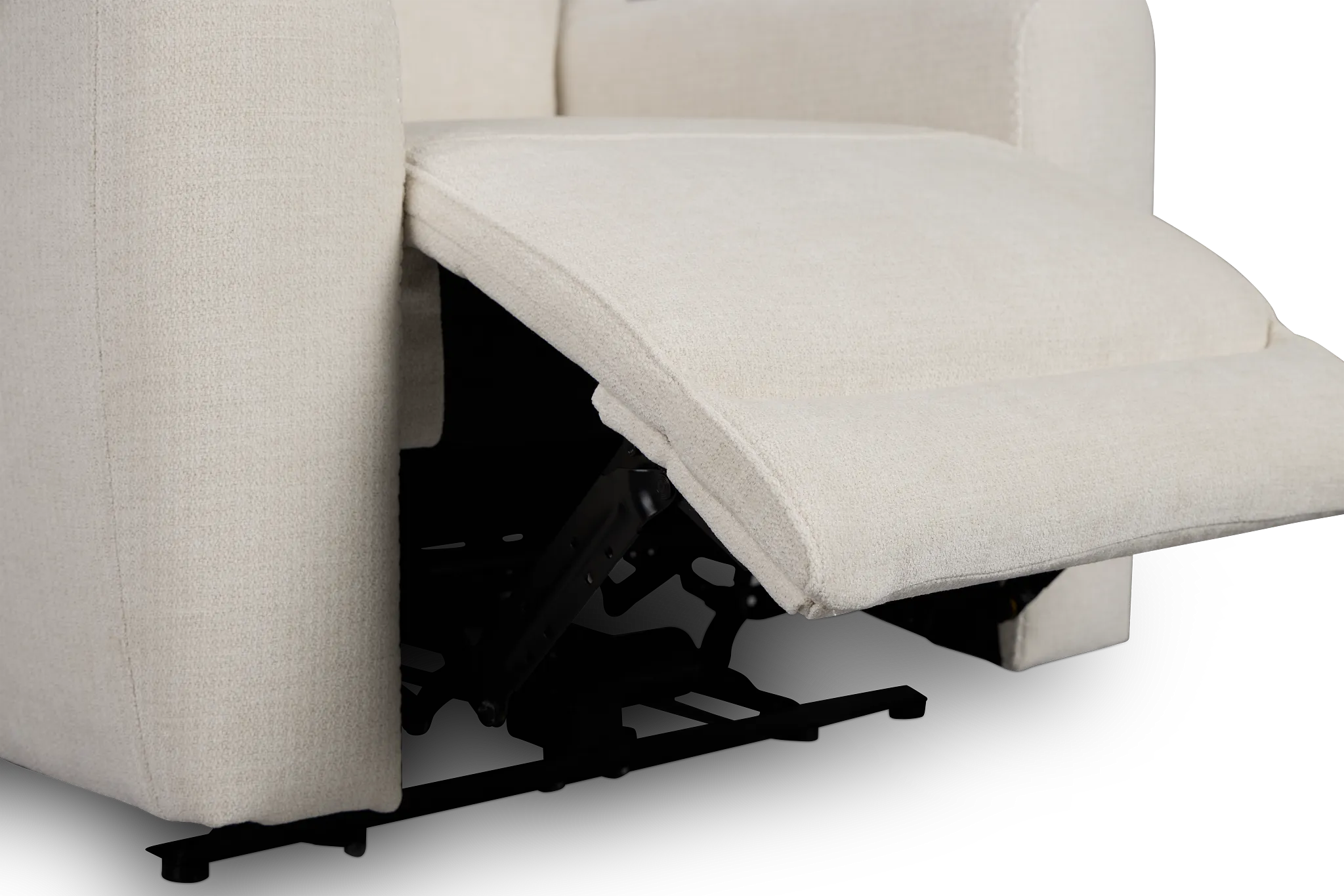 Dean White Fabric Power Recliner