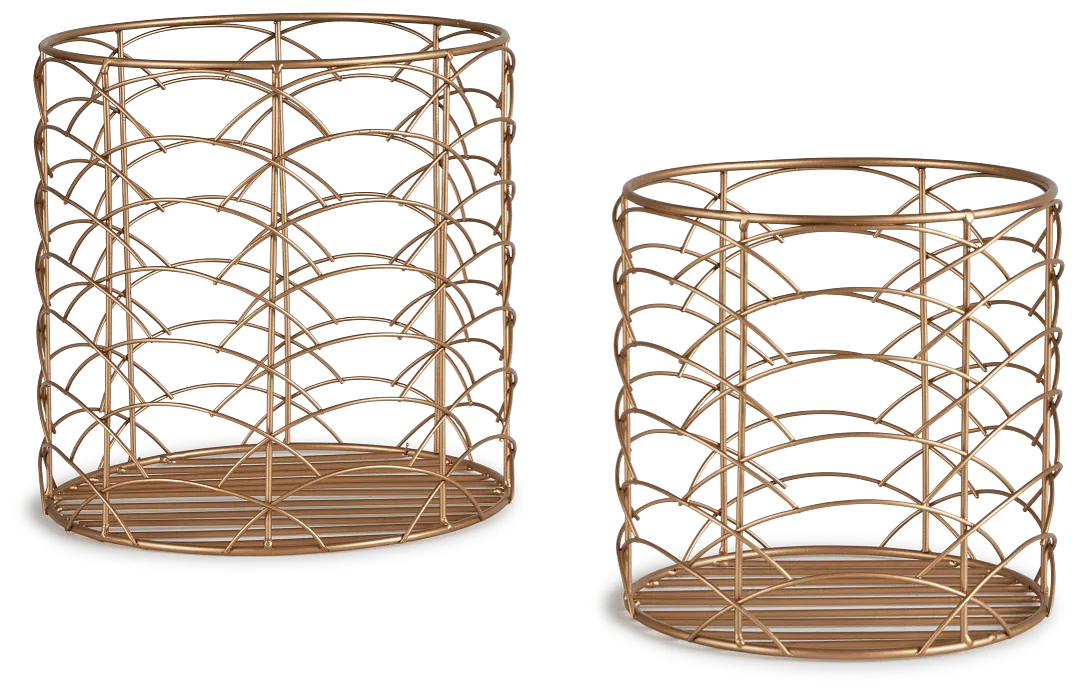 Cole Gold Set Of 2 Basket