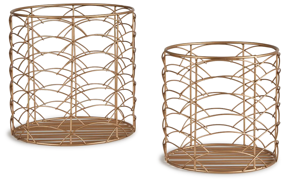 Cole Gold Set Of 2 Basket Cole Gold Set Of 2 Basket