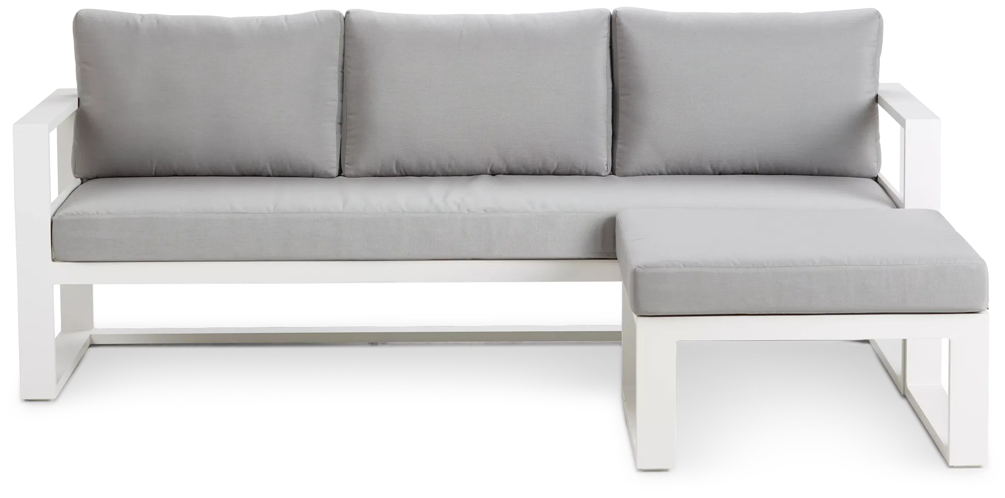 Lisbon Gray Aluminum Chaise Sectional