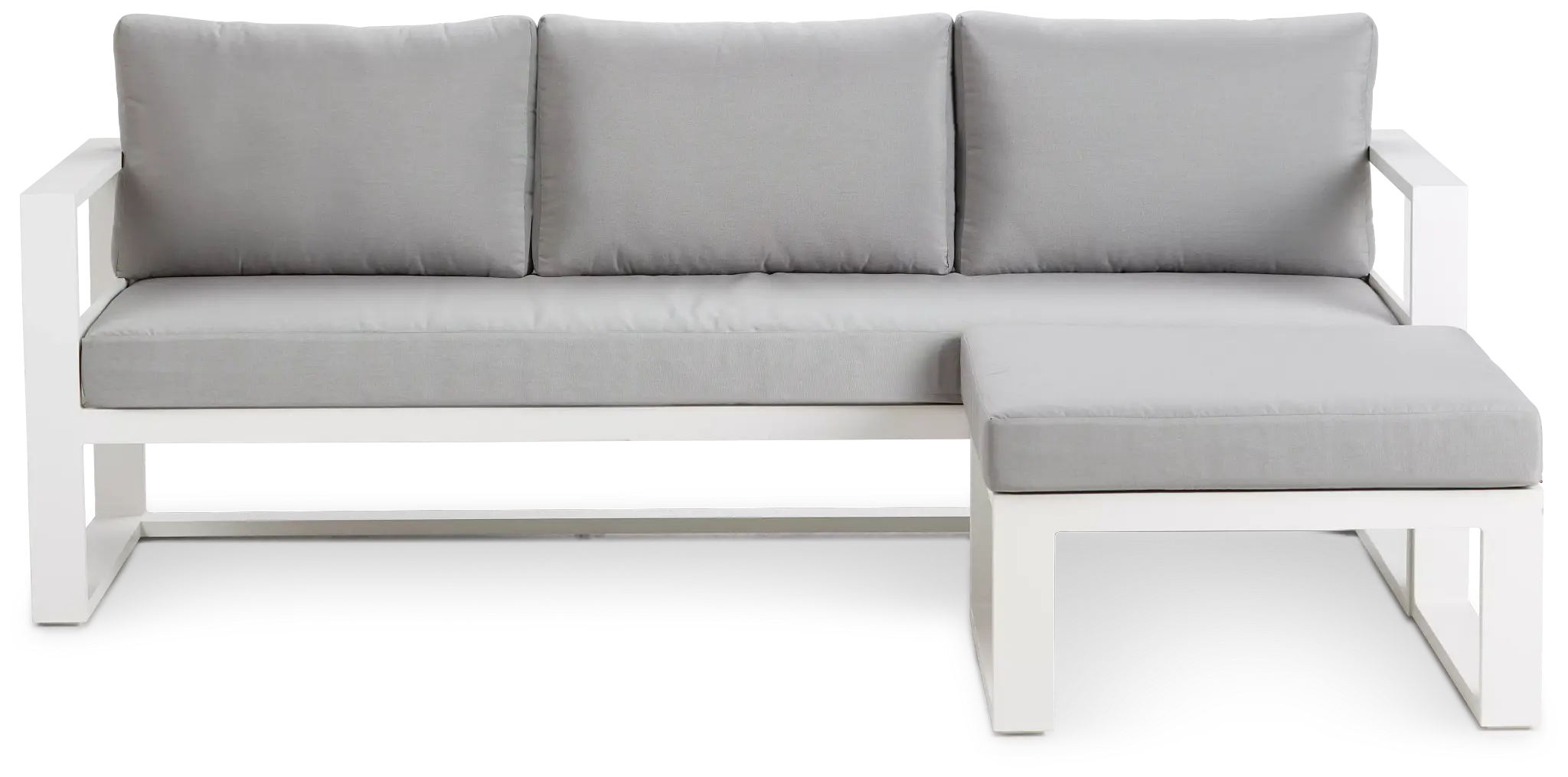 Lisbon Gray Aluminum Chaise Sectional Lisbon Gray Aluminum Chaise Sectional