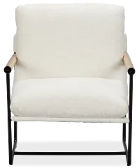 Margo White Fabric Accent Chair