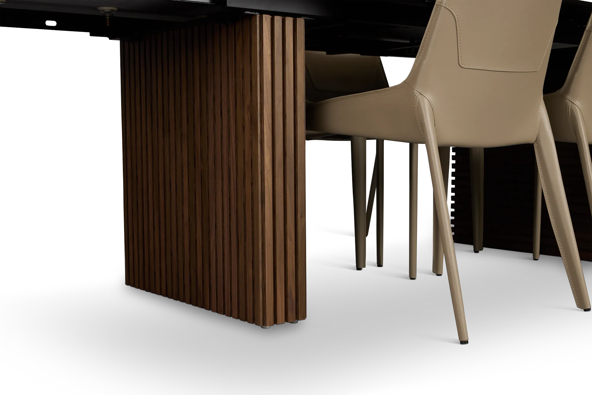 Wayne Two-tone Stone Rectangular Table & 4 Beige Upholstered Chairs