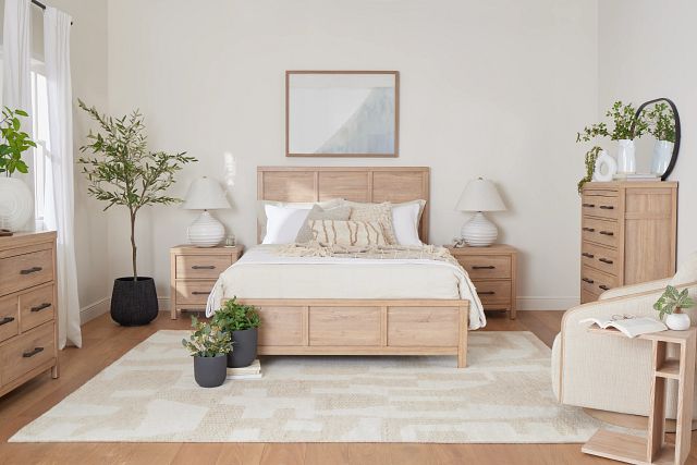 Layton Light Tone Panel Bed