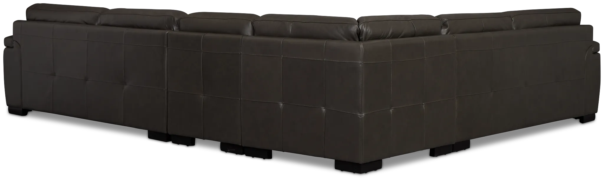 Braden Dark Gray Leather Medium Two-arm Sectional