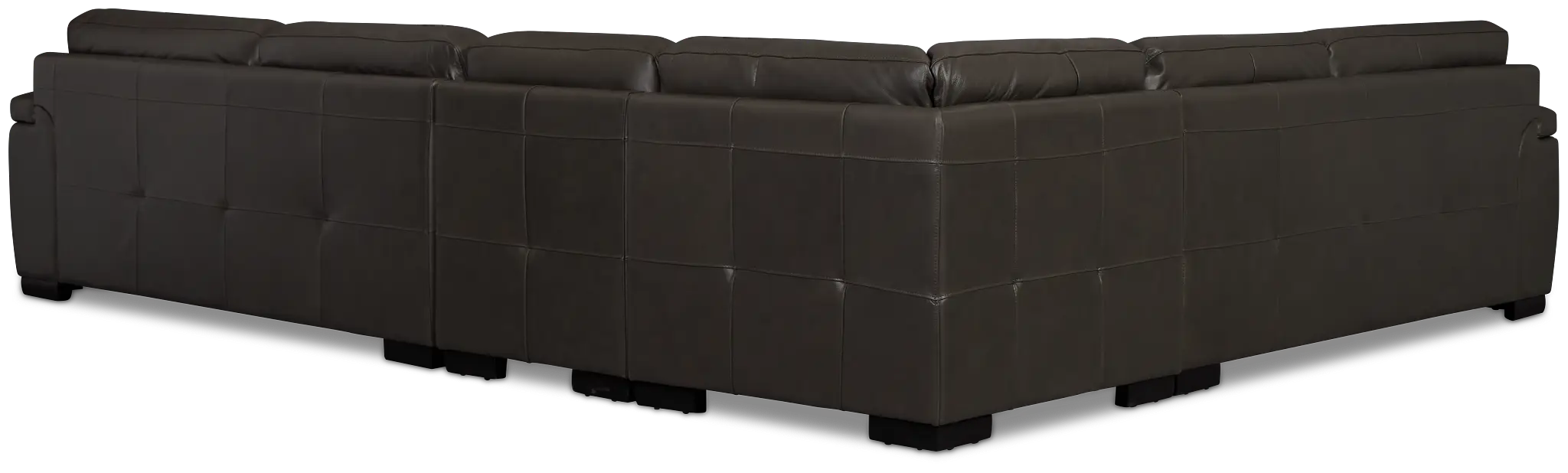 Braden Dark Gray Leather Medium Two-arm Sectional Braden Dark Gray Leather Medium Two-arm Sectional
