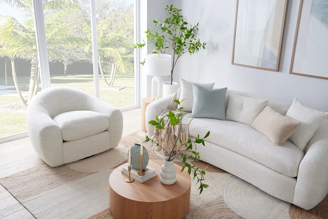 Kaya White Fabric Sofa