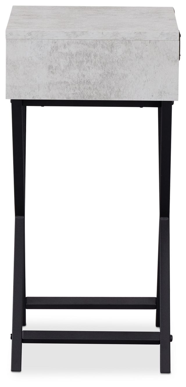 Erie Light Gray Metal Nightstand