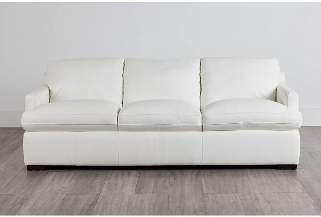 Amari White Leather Sofa