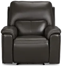 Fallon Dark Gray Lthr/vinyl Power Recliner