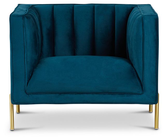 Bella Dark Blue Velvet Chair (3)