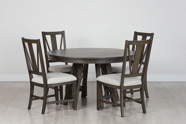 Heron Cove Dark Tone Round Table & 4 Upholstered Chairs (0)