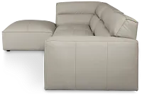 Blanca Gray Leather 4-piece Bumper Sectional