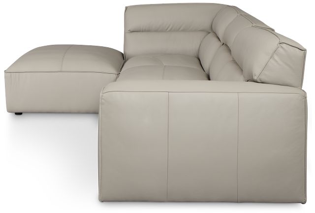 Blanca Gray Leather 4-piece Bumper Sectional